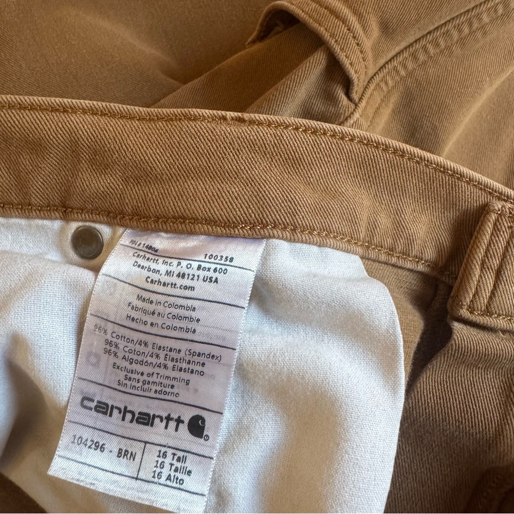 Carhartt Straight Fit Brown Work Pants - Picture 9 of 9